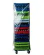 CAPOTTINA COPRI CESTE IN PLASTICA TRASPARENTE CON DUE ZIP - DIMENSIONI cm L 55 x P 55 x 16 h