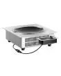 Piastra ad induzione wok ad incasso - Mod IW35-EB - Adatta per ripiano M5 - Zona cottura in vetroceramica ø cm 26 - 10 livelli di potenza - Intervallo di temperatura 60°/240°C - Alimentazione monofase 230V/1/50-60hz - Potenza kW 3,5 - Dimensioni mm L 370 