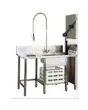 TAVOLO ENTRATA LAVASTOVIGLIE - SINISTRO CON LAVELLO E FORO DI SBARAZZO CON GOMMA - Dimensioni cm L 130 x P 79 x h 85