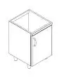 BASE CON PORTA DESTRA E RIPIANO INTERMEDIO MOD. BP/630DX - Dimensioni cm L 30 x P 56,6 x H 81
