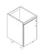BASE CON PORTA SINISTRA E RIPIANO INTERMEDIO MOD. BP/630SX - Dimensioni cm L 30 x P 56,6 x H 81