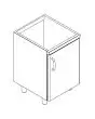 BASE CON PORTA DESTRA E RIPIANO INTERMEDIO MOD. BP/640DX - Dimensioni cm L 40 x P 56,6 x H 81