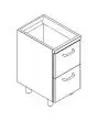 MOBILE BASE  MOD. BC2/640 - N. 2 cassetti cm L 31,8 x P 52 x H 25 - Dimensioni cm L 40 x P 56,6 x H 81