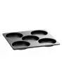 Teglia a 5 stampi in alluminio fuso antiaderente - Dimensioni stampi ø cm 11x1,5h - Adatta per uova fritte o pancake, preparare uova strapazzate in porzioni o riscaldare vari tipi di tapas - Dimensioni cm 28,2x29,2x2h