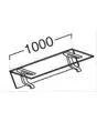 BANCALINA IN VETRO TEMPERATO - SUPPORTI IN FUSIONE DI ALLUMINIO - PER POZZETTI GRANITE/GELATO CON LUNGHEZZA Cm L 100