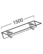 BANCALINA IN VETRO TEMPERATO - SUPPORTI IN FUSIONE DI ALLUMINIO - PER POZZETTI GRANITE/GELATO CON LUNGHEZZA Cm L 150