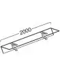 BANCALINA IN VETRO TEMPERATO - SUPPORTI IN FUSIONE DI ALLUMINIO - PER POZZETTI GRANITE/GELATO CON LUNGHEZZA Cm L 200