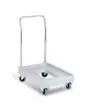 CARRELLO MAXI DOLLY CON MANIGLIA CROMATA PER MOD. AF6, AF7, AF8, GN1/1 e GN18/18, KOALA70 - Dotato di quattro ruote gommate Ø 100mm, due delle quali pivottanti - Dim. cm L 52,5 x P 75 x 96,5 H