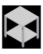 TAVOLO FISSO - Cod. EKT 423 - Tavolo fisso in Aisi 430 - Per i modelli EKF 423, EKF 443 e EKF 523 in tutte le versioni - Dimensioni cm. L 61 x P 63 x 79,1 h