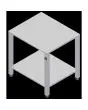 TAVOLO FISSO - Cod. EKT 411 - Tavolo fisso in Aisi 430 - Per i modelli EKF 311, EKF 364, EKF 411 e EKF 464 in tutte le versioni - Dimensioni cm. L 78,5 x P 67 x 79,1 h