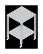 TAVOLO FISSO - Cod. EKTR 423 - Tavolo fisso in Aisi 430 con ruote - Per i modelli EKF 423, EKF 443 e EKF 523 in tutte le versioni - Dimensioni cm. L 61 x P 63 x 88,3 h