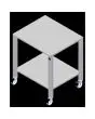 TAVOLO FISSO - Cod. EKTR 411 - Tavolo fisso in Aisi 430 con ruote - Per i modelli EKF 311, EKF 364, EKF 411 e EKF 464 in tutte le versioni - Dimensioni cm. L 78,5 x P 67 x 88,3 h