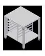 TAVOLO FISSO - Cod. EKTS 411 - Tavolo fisso in Aisi 430 con supporti universali - Capacità teglie n. 6 GN 1/1 o n. 6 griglie cm 60 x 40 - Per i modelli EKF 311, EKF 364, EKF 411 e EKF 464 in tutte le versioni - Dimensioni cm. L 78,5 x P 67 x 79,1 h