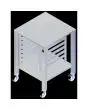 TAVOLO FISSO - Cod. EKTRS 423 - Tavolo fisso in Aisi 430 con ruote e supporti universali - Capacità teglie n. 6 GN 2/3 o n. 6 griglie cm 42,5 x 34 - Per i modelli EKF 423, EKF 443 e EKF 523 in tutte le versioni - Dimensioni cm. L 61 x P 63 x 88,3 h