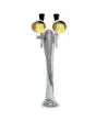 COLONNA IN OTTONE FINITURA CROMO - MOD. FLUTE - A 2 VIE - COMPLETA DI RUBINETTI FLUX IN OTTONE CROMATO (PER BIRRA) E MEDAGLIONI IN ABS NEW