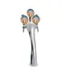COLONNA IN OTTONE FINITURA CROMO - MOD. LUCKY - A 3 VIE - COMPLETA DI RUBINETTI FLUX IN OTTONE CROMATO (PER BIRRA) E MEDAGLIONI IN ABS NEW