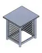 TAVOLO CON SUPPORTI PER TEGLIE GN 1/1(cm 53 x 32,5) - DIMENSIONI cm L 61 x P 68 x H 85 - NOTA BENE: le teglie devono essere appoggiate sopra le griglie altrimenti non ci stanno