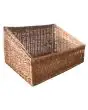 CESTA INCLINATA DI VIMINI COTTO INTRECCIATA A MANO - Dimensioni cm 50 x 40 x 15/25h