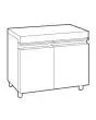 SUPPORTO PER FRIGGITRICI PASTICCERIA CON PORTINE - DIMENSIONI cm L 70 x P 54 x 60 H