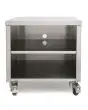 CARRELLO-SUPPORTO IN ACCIAIO INOX - PER UNA MIGLIORE MOVIMENTAZIONE DELLA CONFEZIONATRICE SOTTOVUOTO CON I SUOI ACCESSORI - DIMENSIONI cm 64,5 x 55,5 x 63
