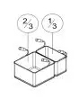 N. 1 CESTELLO GN 2/3 DIMENSIONI cm L 29 x P 29 x 20 H + N. 1 CESTELLO GN 1/3 DIMENSIONI cm L 29 x P 16 x 20 H