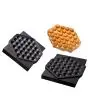 COPPIA PIASTRE INTERCAMBIABILI - FORMA: N. 1 BUBBLE WAFFEL cm 18x20,3x2h - IN ALLUMINIO CERAMICATO ANTIADERENTE