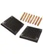 COPPIA PIASTRE INTERCAMBIABILI - FORMA: N. 15 MINI WAFFEL DA SNACK cm 12x Ø 1,2 - IN ALLUMINIO CERAMICATO ANTIADERENTE