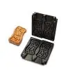 COPPIA PIASTRE INTERCAMBIABILI - FORMA: N. 2 CIALDE POTATO WAFFEL cm 17,3x8,8x2h - IN ALLUMINIO CERAMICATO ANTIADERENTE