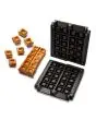 COPPIA PIASTRE INTERCAMBIABILI - FORMA: N. 20 MINI WAFFEL DA SNACK cm 4x4x2,7h - IN ALLUMINIO CERAMICATO ANTIADERENTE