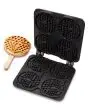 COPPIA PIASTRE INTERCAMBIABILI - FORMA: N. 4 WAFFEL A CERCHIO Ø cm 12X2 - IN ALLUMINIO ANTIADERENTE
