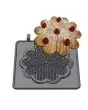 COPPIA PIASTRE INTERCAMBIABILI - FORMA N 1 WAFFEL A CUORE Ø cm 21 x 0,5h DIVISIBILE IN 5 PEZZI - IN GHISA