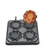 COPPIA PIASTRE INTERCAMBIABILI - FORMA N 4 WAFFEL Ø cm 12,3 x 2,8h - IN GHISA