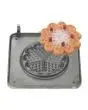 COPPIA PIASTRE INTERCAMBIABILI - FORMA N 1 WAFFEL A CUORE Ø cm 15 x 1h DIVISIBILE IN 5 PEZZI - IN GHISA