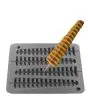 COPPIA PIASTRE INTERCAMBIABILI - FORMA N 4 WAFFEL cm 6 x 23 x 2,5h SU STECCO - IN GHISA