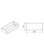 Contenitore multiuso piccolo H 50 mm (bisogna aggiungere il supporto contenitori cod DPE/3JY02AC03) - Dimensioni cm L 23,5 x P 10 x 5 H