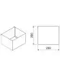 Contenitore multiuso grande H 150 mm (bisogna aggiungere il supporto contenitori cod DPE/3JY02AC03) - Dimensioni cm L 23,5 x P 20 x 15 H