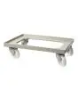CARRELLO IN ABS PER CONTENITORI PIZZA - CAPACITA' DI CARICO Kg. 250 - PESO Kg. 3,70 - DIMENSIONI ESTERNE cm. L 60 x P 40 - COLOR SEDA GRIS