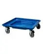 CARRELLO PORTACESTE CON VASCA RACCOGLIGOCCIA CON FRENO - DIMENSIONI cm L 55 X P 55 - NORMA CE