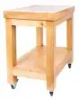 CARRELLO IN LEGNO CON RUOTE E DUE RIPIANI - DIMENSIONE cm L 54,5 x P 60 x 81 H