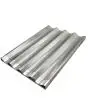 Teglia in alluminio forato ondulata 4/11 canali con traversino teflonata cm 60x40 - Spessore 10/10 - Adatta per baguette