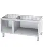 BASE NEUTRA A GIORNO - In acciaio inox 18/10 Aisi 304 - Piedini regolabili in altezza - Porte 2 sinistre e 1 destra non incluse (accessorio) - Dimensioni cm L 120 x P 78,5 x H 57
