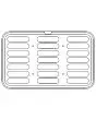 Piastra per Cookmaticmaxi - Mod MAXI38 - Dimensioni piastra cm L 53 x P 33 - Dim tartelletta sup cm 12,6 x 3,2 - Dim tartelletta inferiore cm 12,3 x 3 - H cm 1,5 - Profilo liscio - N. 21 impronte eclair - Spessore pareti 3,5 mm - Spessore fondo 3,5 mm