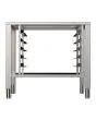 TAVOLO FISSO - Cod. MKTS64 - Tavolo fisso in Aisi 430 con supporti universali - Capacità teglie n. 4 / 6 / 10 cm 42,5 x 34 - Per i modelli MKFD1T in tutte le versioni - Dimensioni cm. L 85 x P 78,7 x 77 h