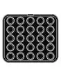 PIASTRA ROUND PER COOKMATIC - MOD. 12 - IN ALLUMINIO - RIVESTIMENTO ANTIADERENTE - DIMENSIONI cm L 38 x P 33 - ADATTABILE PER COOKMATIC SPECIAL - DIM. SUP. cm ø 5,2 - DIM. INF. cm ø 3,7 - H cm 2 - PROFILO LISCIO - N. 25 IMPRONTE TONDE PICCOLE - SPESSORE P