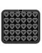 PIASTRA HEART PER COOKMATIC - MOD. 1 - IN ALLUMINIO - RIVESTIMENTO ANTIADERENTE - DIMENSIONI cm L 38 x P 33 - ADATTABILE PER COOKMATIC SPECIAL - DIM. SUP. cm 4,6 x 4,5 - DIM. INF. cm 2,7 x 2,6 - H cm 1,8 - PROFILO LISCIO - N. 30 IMPRONTE CUORE - SPESSORE 