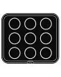 PIASTRA ROUND PER COOKMATIC - MOD. 29 - IN ALLUMINIO - RIVESTIMENTO ANTIADERENTE - DIMENSIONI cm L 38 x P 33 - ADATTABILE PER COOKMATIC SPECIAL - DIM. SUP. cm ø 7,5 - DIM. INF. cm ø 7,1 - H cm 2 - PROFILO LISCIO - N. 9 IMPRONTE TONDE - SPESSORE PARETI 3,5