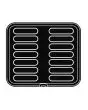 PIASTRA ECLAIR PER COOKMATIC - MOD. 38 - IN ALLUMINIO - RIVESTIMENTO ANTIADERENTE - DIMENSIONI cm L 38 x P 33 - ADATTABILE PER COOKMATIC SPECIAL - DIM. SUP. cm 12,6 x 3,2 - DIM. INF. cm 12,3 x 3 - H cm 1,5 - N. 14 EMPREINTES ÉCLAIR - SPESSORE PARETI 3,5 m