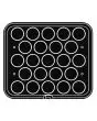 PIASTRA ROUND PER COOKMATIC - MOD. 57 - IN ALLUMINIO - RIVESTIMENTO ANTIADERENTE - DIMENSIONI cm L 38 x P 33 - ADATTABILE PER COOKMATIC SPECIAL - DIM. SUP. cm ø 5,5 - DIM. INF. cm ø 5,3 - H cm 1,5 - PROFILO LISCIO - N. 23 IMPRONTE TONDE - SPESSORE PARETI 