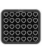 PIASTRA HEART PER COOKMATIC - MOD. 60 - IN ALLUMINIO - RIVESTIMENTO ANTIADERENTE - DIMENSIONI cm L 38 x P 33 - ADATTABILE PER COOKMATIC SPECIAL - DIM. SUP. cm 4 x 3,8 - DIM. INF. cm 3,7 x 3,5 - H cm 1,7 - PROFILO LISCIO - N. 30 IMPRONTE CUORE - SPESSORE P