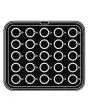 PIASTRA OTHER FORMS PER COOKMATIC - MOD. 8 - IN ALLUMINIO - RIVESTIMENTO ANTIADERENTE - DIMENSIONI cm L 38 x P 33 - ADATTABILE PER COOKMATIC SPECIAL - DIM. SUP. cm ø 5,7 - DIM. INF. cm ø 2,6 - H cm 2,3 - PROFILO LISCIO - N. 25 IMPRONTE TAZZINA - SPESSORE 